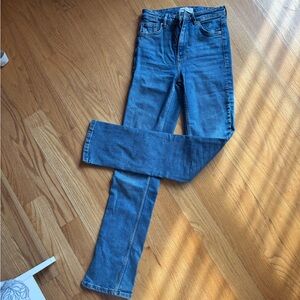 Zara High Straight Leg Jeans Slit